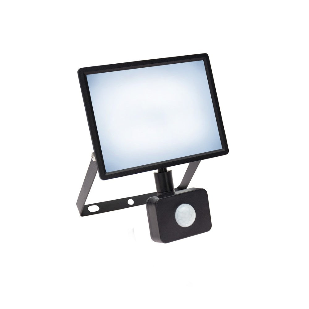 NOCTIS LUX 3 PROJEKTØR 30W 230V IP44 150x190x53mm SORT med PIR-sensor - Kraftfuld sort udendørs projektør med PIR-sensor