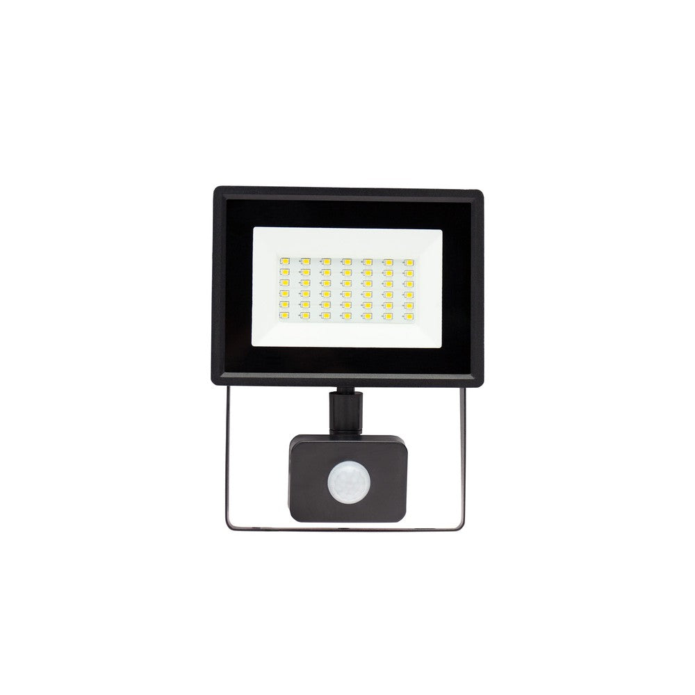 NOCTIS LUX 3 PROJEKTØR 30W 230V IP44 150x190x53mm SORT med PIR-sensor - Kraftfuld sort udendørs projektør med PIR-sensor