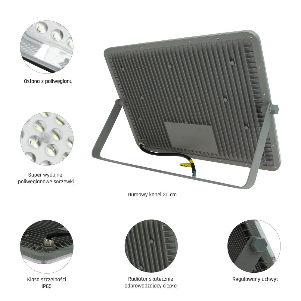 NOCTIS MAX PROJEKTØR 150W 230V 85° IP65 357x262x30 mm GRÅ 5 års garanti