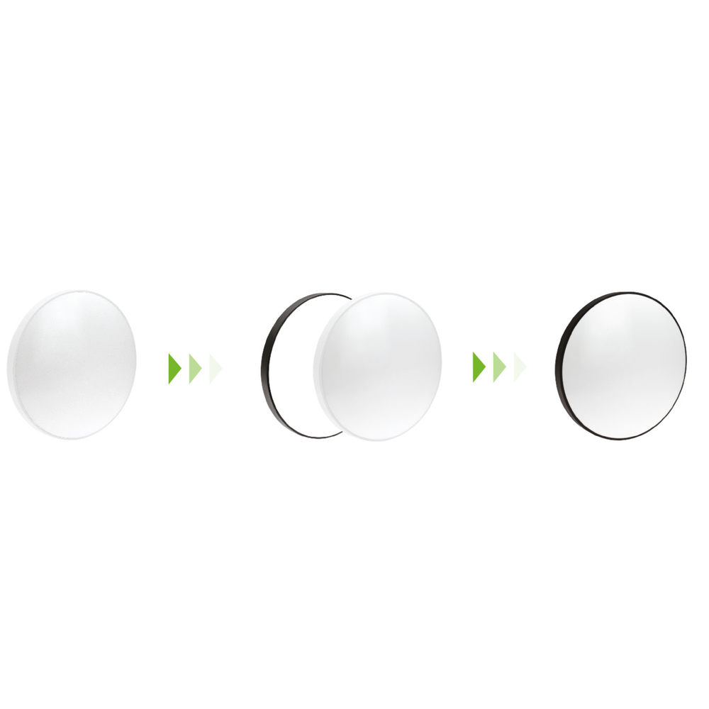 Spectrum 18W LED Loftslampe - Ø25cm, Højde: 5,2cm, Hvid Kant, Sort Ring - 2000lm, RA80, IP54