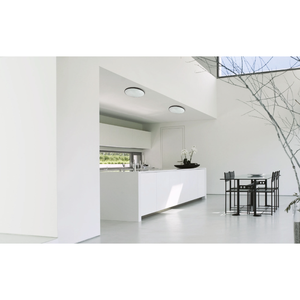Spectrum 18W LED Loftslampe - Ø25cm, Højde: 5,2cm, Hvid Kant, Sort Ring - 2000lm, RA80, IP54