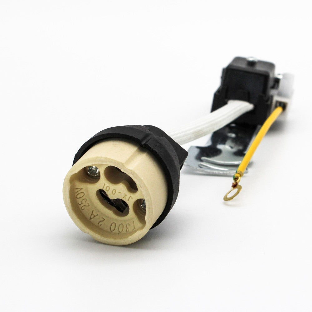 GU10 fatning med keramisk materiale og medfølgende holder til downlight - 230V