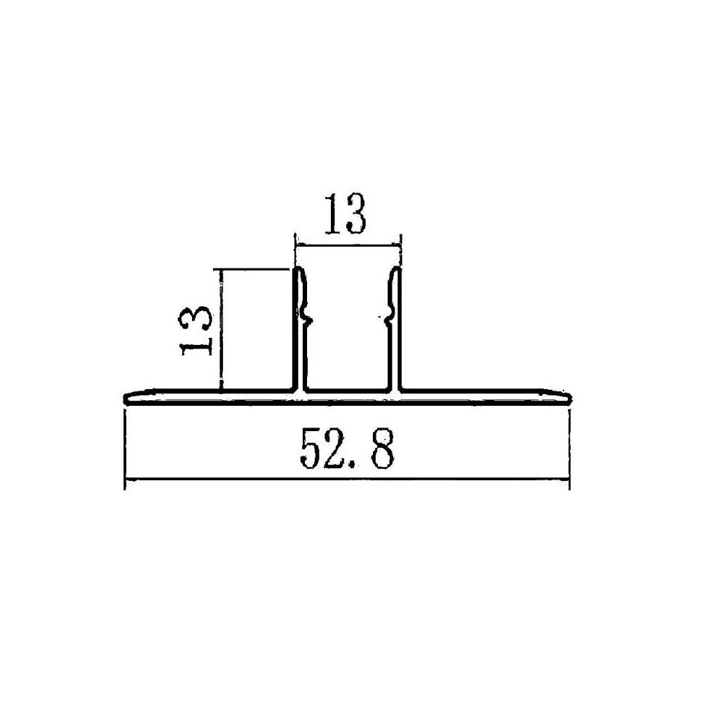 Sort 13x13 Aluprofil til Klinker/Fliser - 2m med Sort Cover inkluderet.
