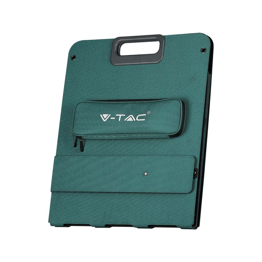 V-Tac Foldbar Solcellepanel - 120W til Bærbar Strømforsyning/Power Station med 5 års Producentgaranti