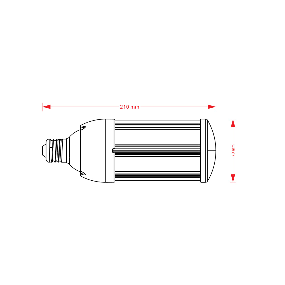 LEDLife VEGA25 LED-pære - 25W, matteret glas, varm hvid, E27/E40 fatning, 2400lm