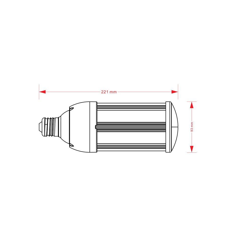 LEDlife VEGA37 LED pære - 37W, mælkehvidt glas, varm hvid, E27/E40 fatning (Erstatter 300W)