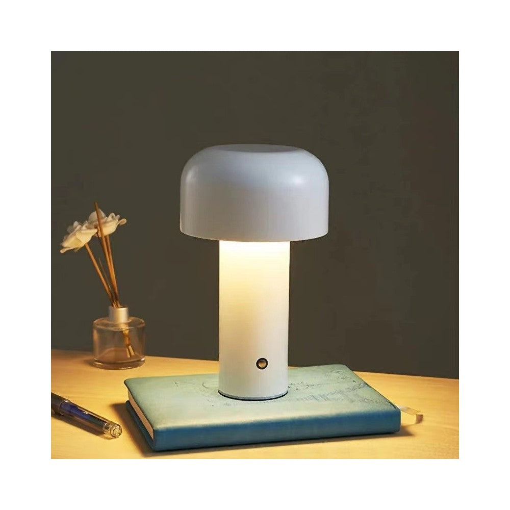 LEDlife Mushroom bordlampe - Sølv, genopladelig, touch dæmpbar, IP20, 3W, 100lm, RA90