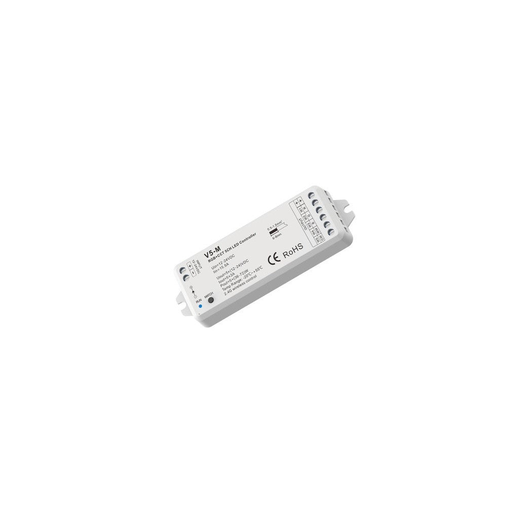 LEDlife rWave RGB+CCT-controller - 12V (180W), 24V (360W) - Indgang: 12V-24V