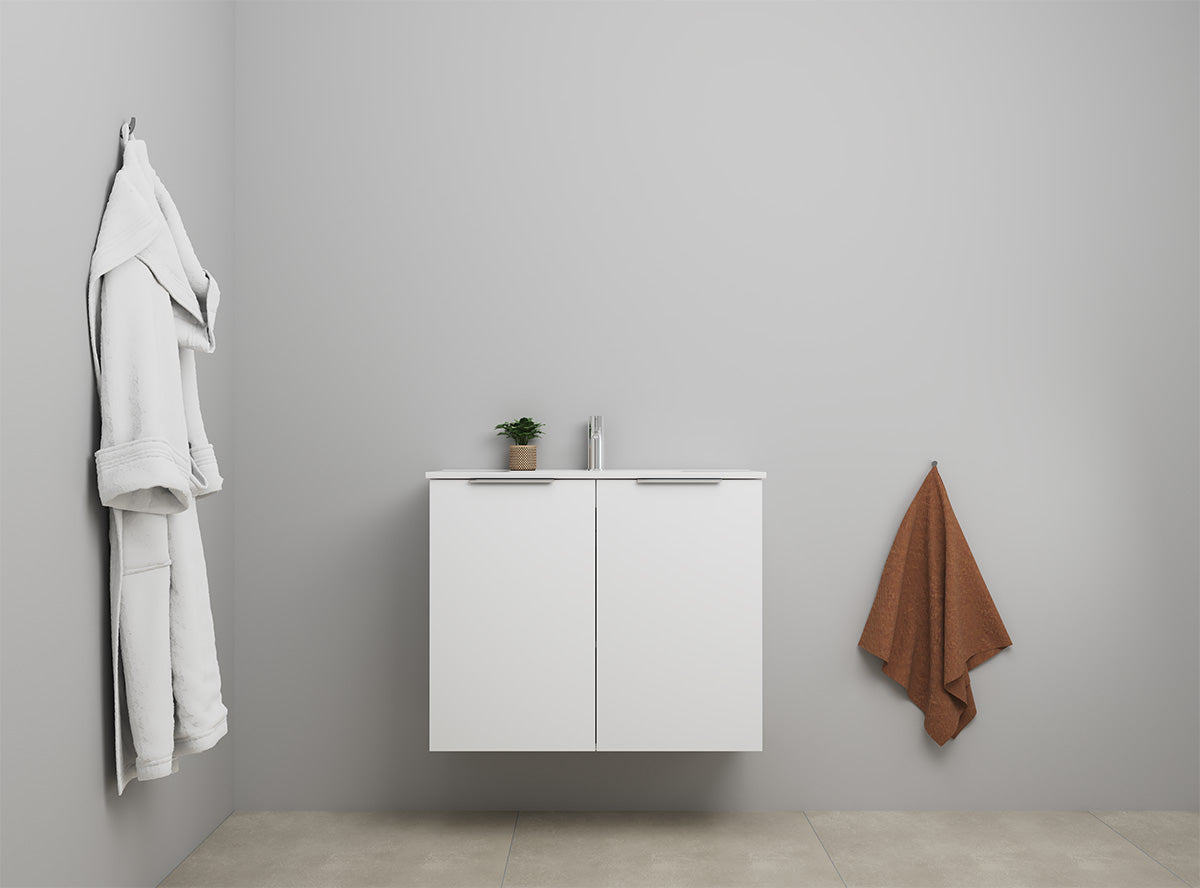 Sanibell Online usamlet møbelsæt 81x36cm mathvid med 2 låger