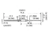 REED sensorkontakt - 1 x omskifter, 3W (0,25A) Ø2,54x14mm