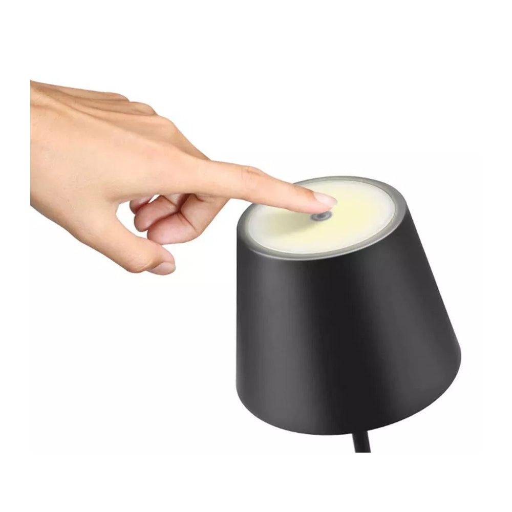 Opladelig LED bordlampe til indendørs og udendørs brug - Hvid, IP54, touch-dæmpbar (Lyskilde ikke inkluderet). Max 3W, 100 lumen, RA80, Flicker free, IP54