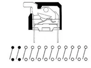 DIP switch, piano - 4 x ON-OFF, 50V 0,1A