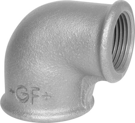 3/4" x 1/2" Sort vinkel 90° muffe/muffe