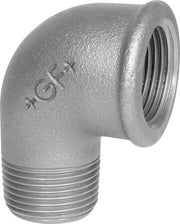 1" Sort vinkel 90° muffe/nippel