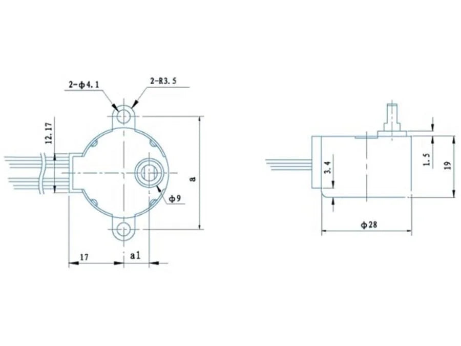 DC stepper motor - 12Vdc / 32mA 5,62° (1/64) (ST28)