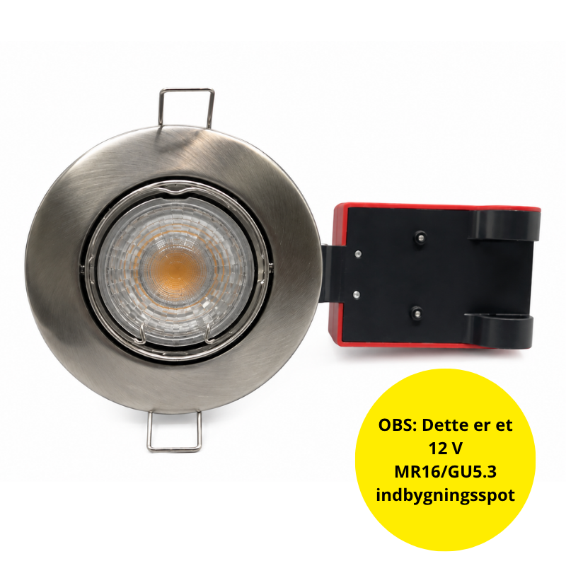 Daxtor Easy 2-Setup MR16 indbygningsspot Ø87 mm – børstet stål