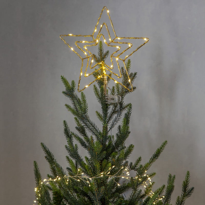 Star Trading Topsy messing Topstjerne med LED lys og batteri