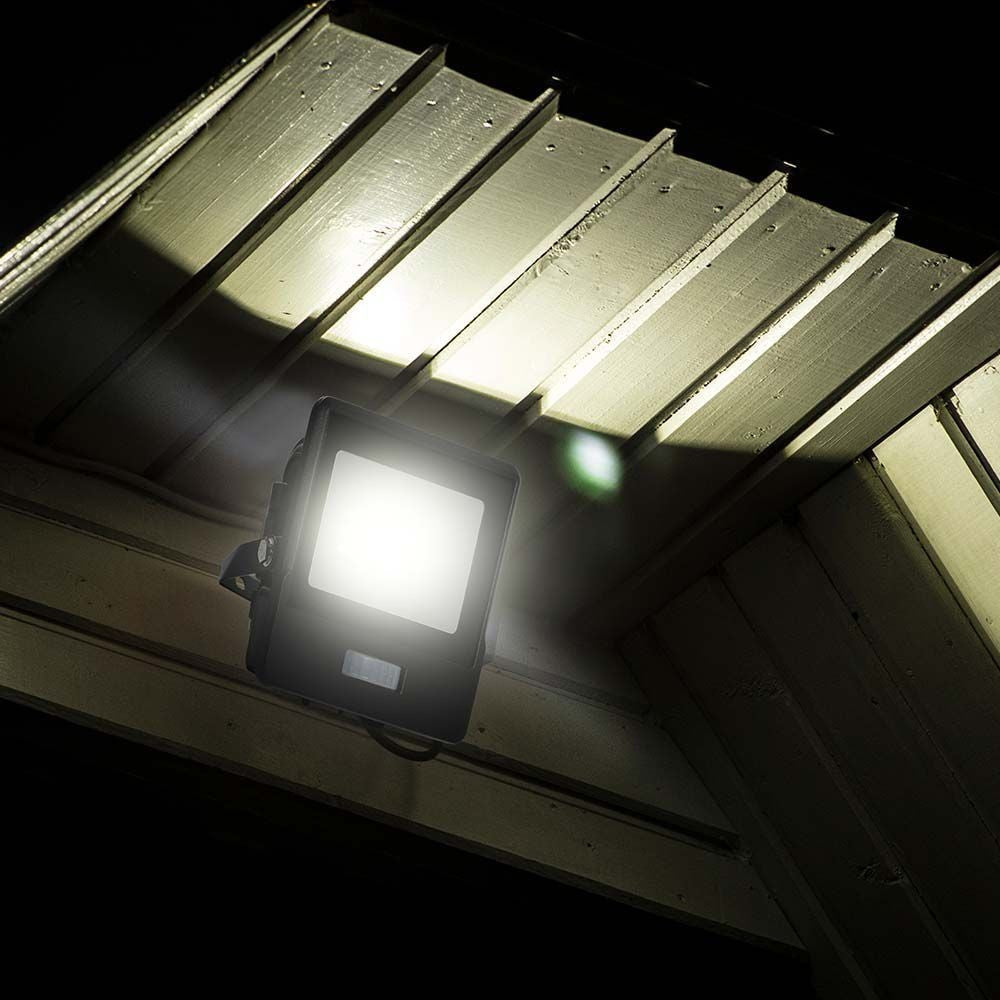V-Tac 10W LED projektør med sensor - Samsung LED chip, 5 års producentgaranti, IP65