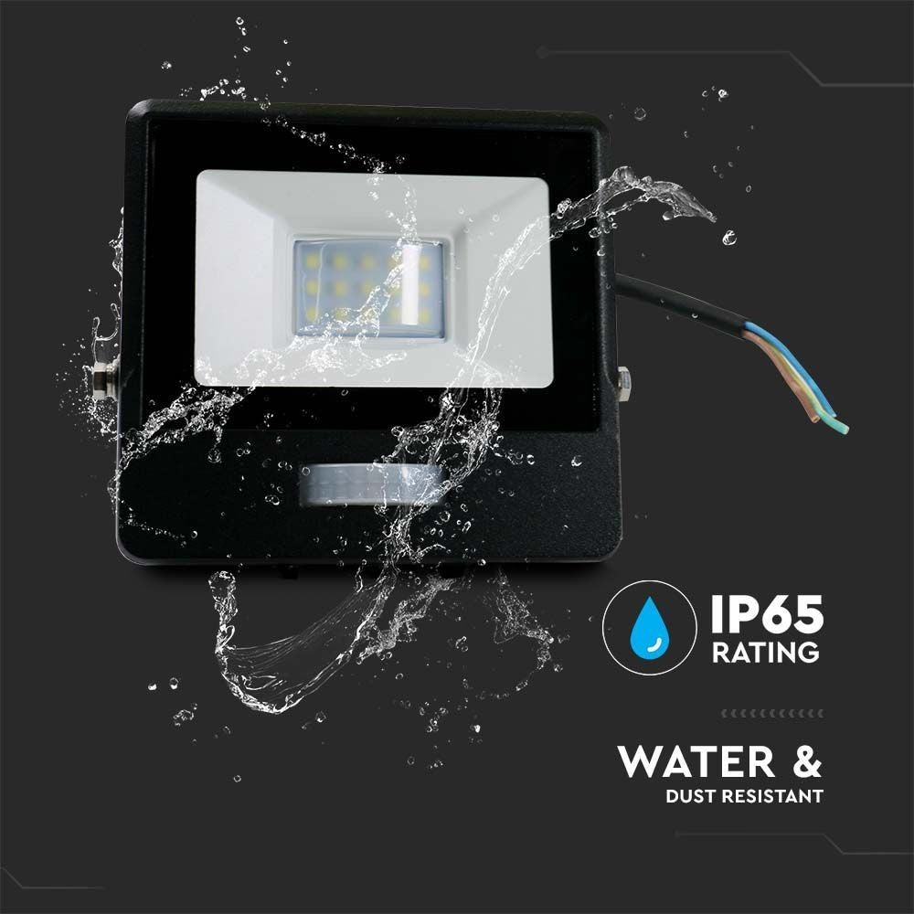 V-Tac 10W LED projektør med sensor - Samsung LED chip, 5 års producentgaranti, IP65
