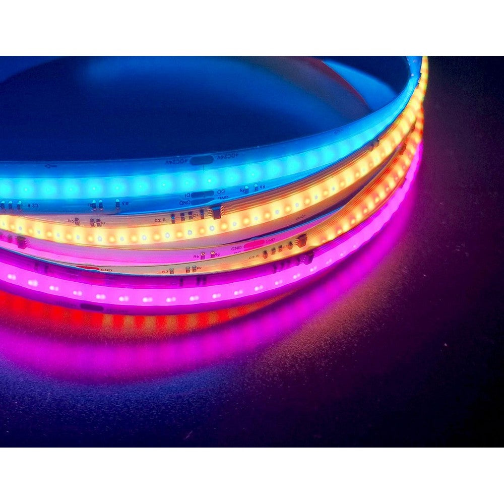 16W/m RGBIC COB-LED strip - 5m, IP20, 630 LED pr. meter, 24V