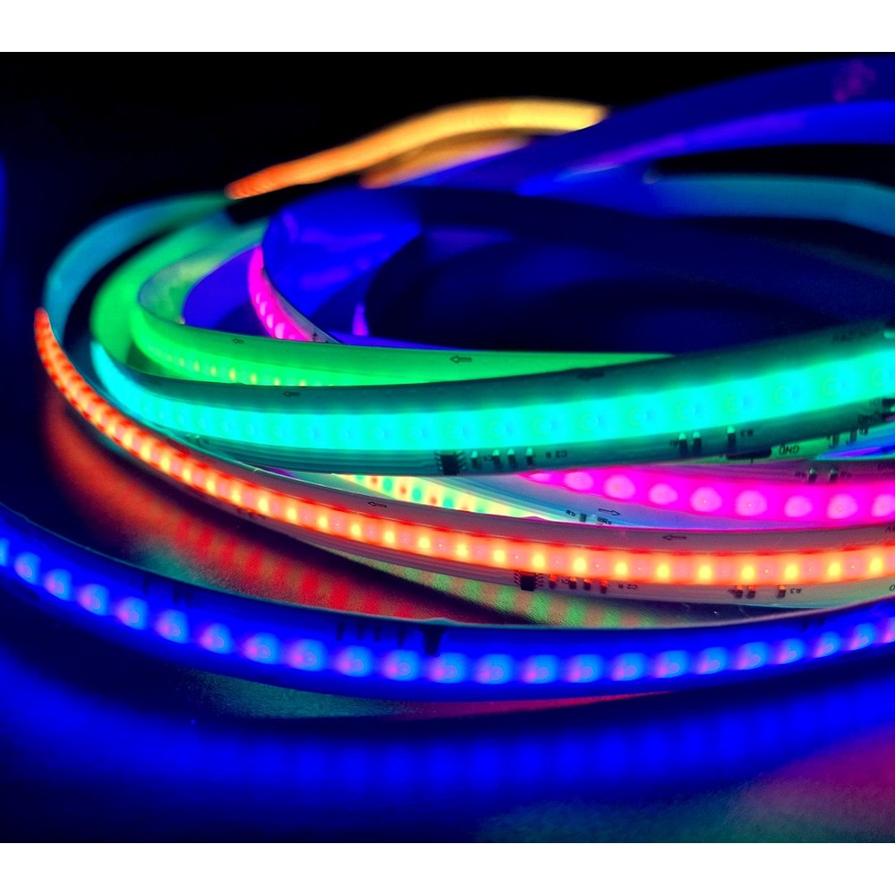 16W/m RGBIC COB-LED strip - 5m, IP20, 630 LED pr. meter, 24V