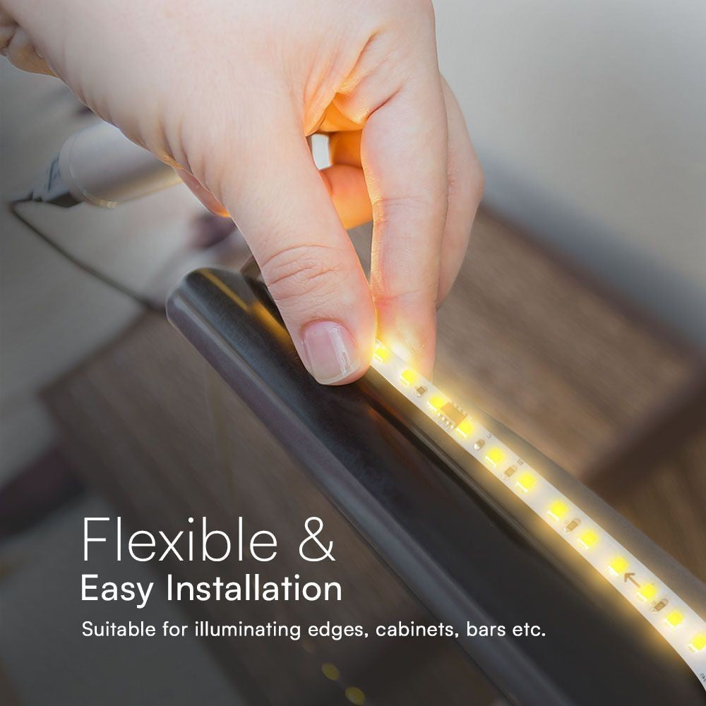 V-Tac 10W/m LED strip IC løbelys - 10m, inkl. kontroller, 120 LED pr. meter, 24V
