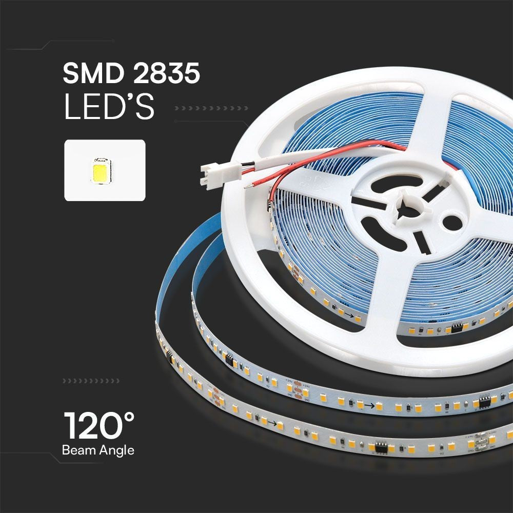 V-Tac 10W/m LED strip IC løbelys - 10m, inkl. kontroller, 120 LED pr. meter, 24V