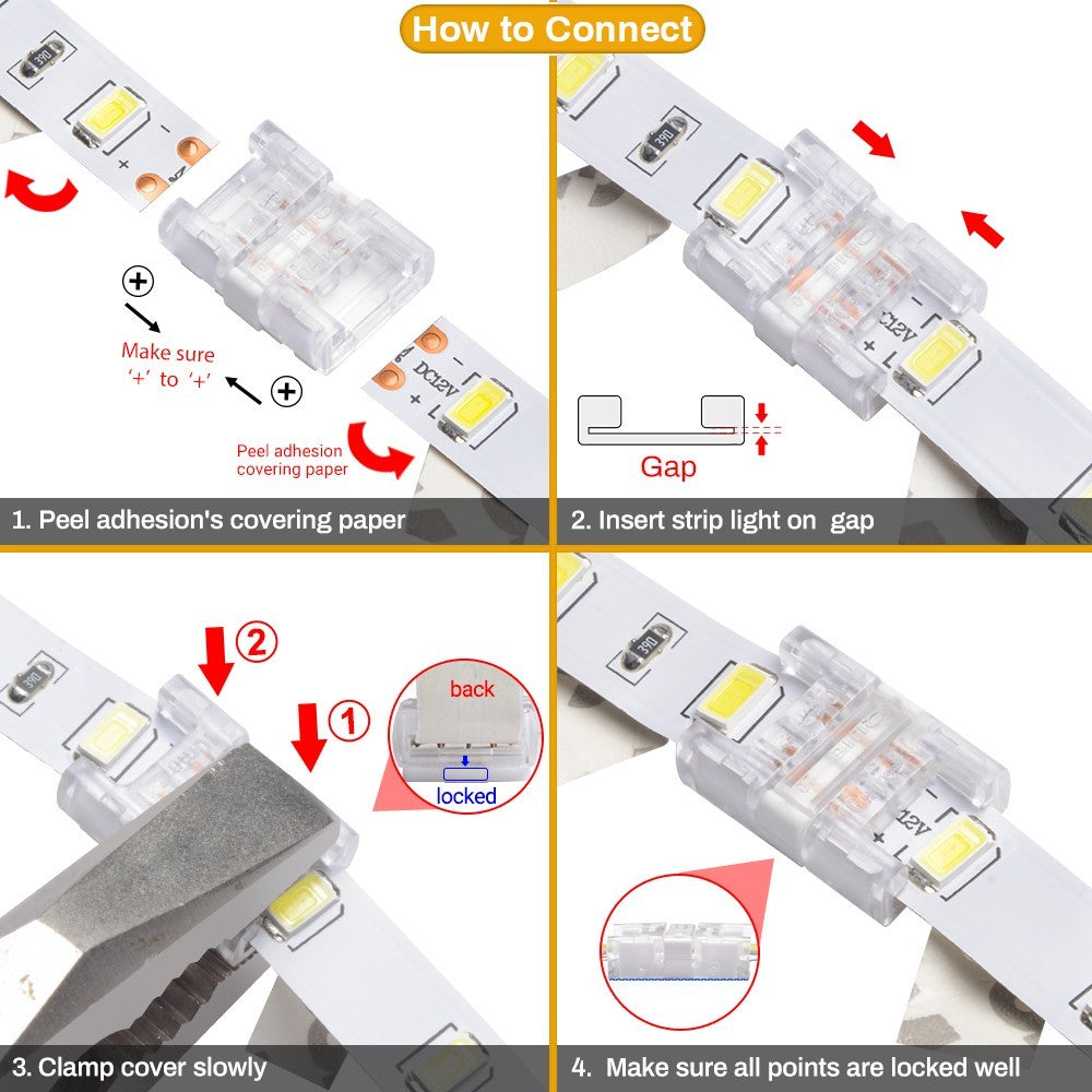 LED Strip Slim Samler - 8mm, Enkeltfarvet, IP20, 5V-24V