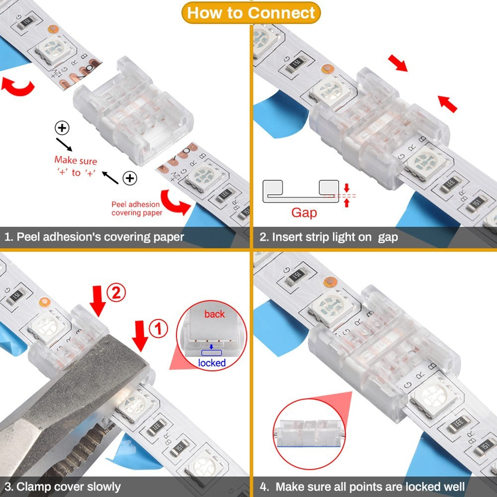 Super Slim LED Strip Samler - 10mm, RGB, IP20, 5V-24V