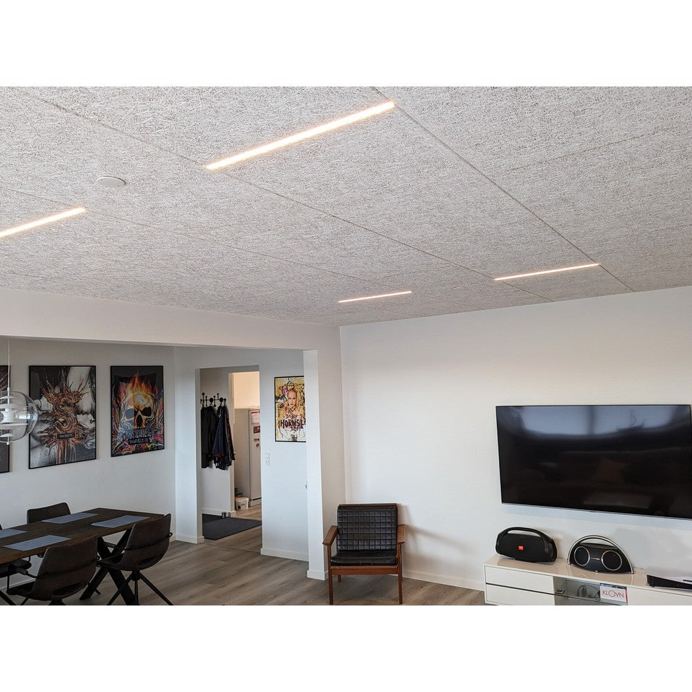 Troldtekt LED dæmpbar skinnesæt 3x60 cm - Planforsænket, Triac dæmpbar, Akustilight inkl. ledninger og driver