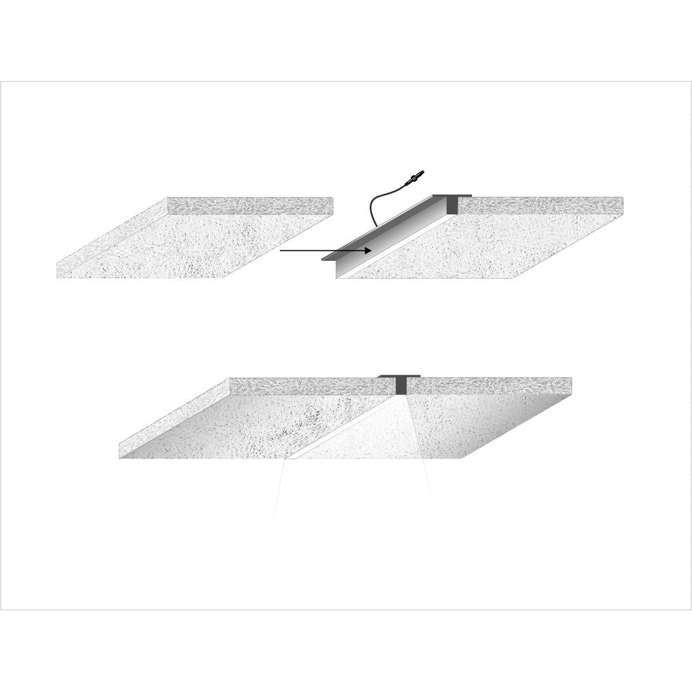 Troldtekt LED dæmpbar skinnesæt 3x60 cm - Planforsænket, Triac dæmpbar, Akustilight inkl. ledninger og driver