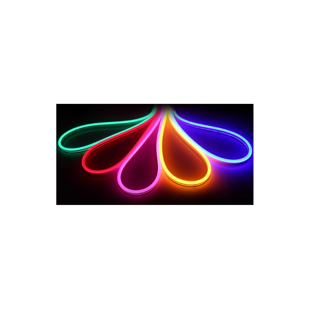Blå Neon Flex LED Strimmel - 5 meter, 8W/m, Vandtæt IP67, 12V