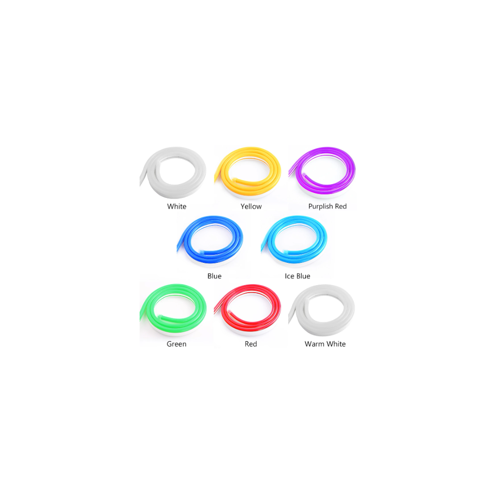 Blå Neon Flex LED Strimmel - 5 meter, 8W/m, Vandtæt IP67, 12V