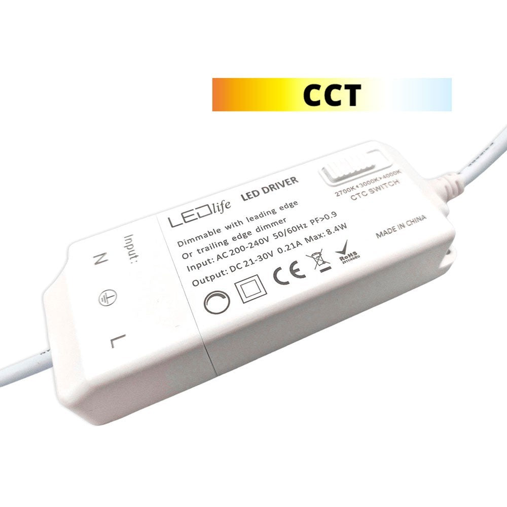 LEDlife 7W Low Profile Indbygningsspot - Ø8,3 cm Hul, Ø10 cm Mål, RA95, CCT, Dæmpbar 230V