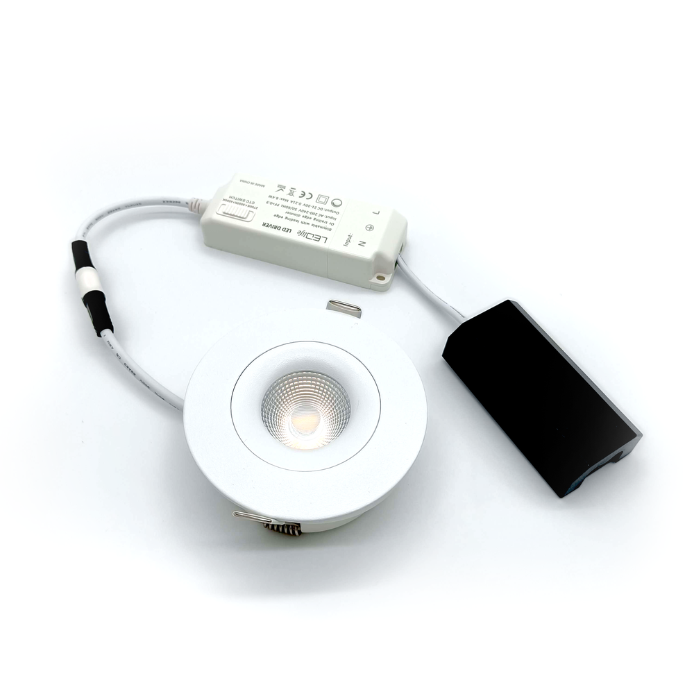 LEDlife 7W Low Profile Indbygningsspot - Ø8,3 cm Hul, Ø10 cm Mål, RA95, CCT, Dæmpbar 230V