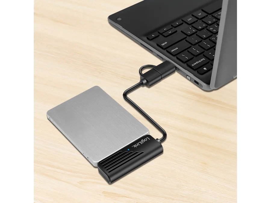 USB-A/USB-C til SATA adapter, USB 3.2 Gen1, Sort