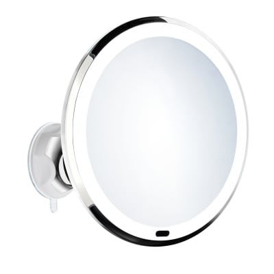 SMEDBO SMINKESPEJL MED SUGEKOPP. KROMET. LED LYS. X7