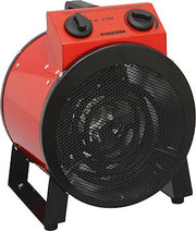VARMEBLÆSER, RUND, 2KW, RØD, IP24