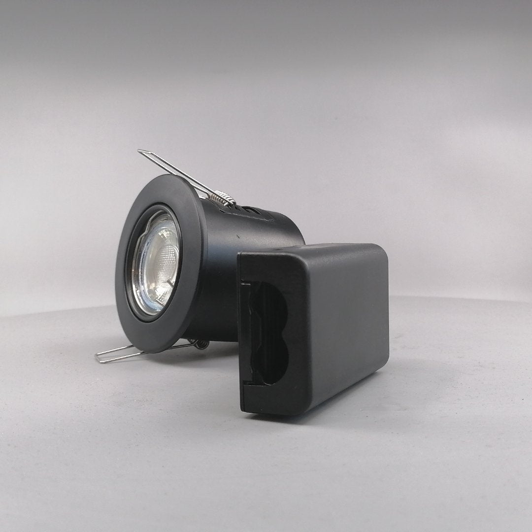 Pro indbygningsspot m. 3-Trins dæmpbar LED pære 3000K - Mat sort (360° frame 5)