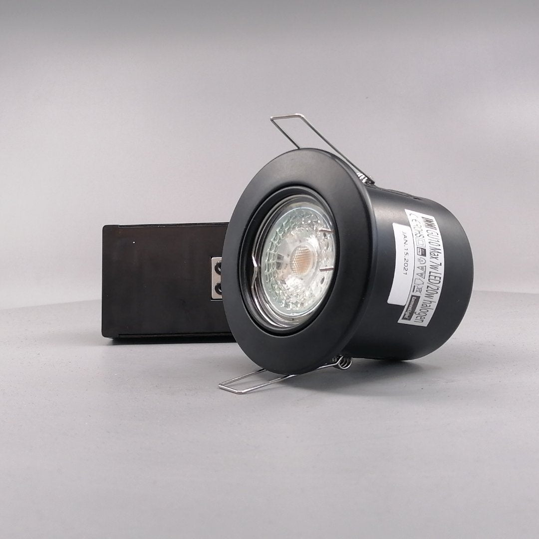 Indbygningsspot m 5,5W DimTone LED pære - Mat sort (360° frame 4)