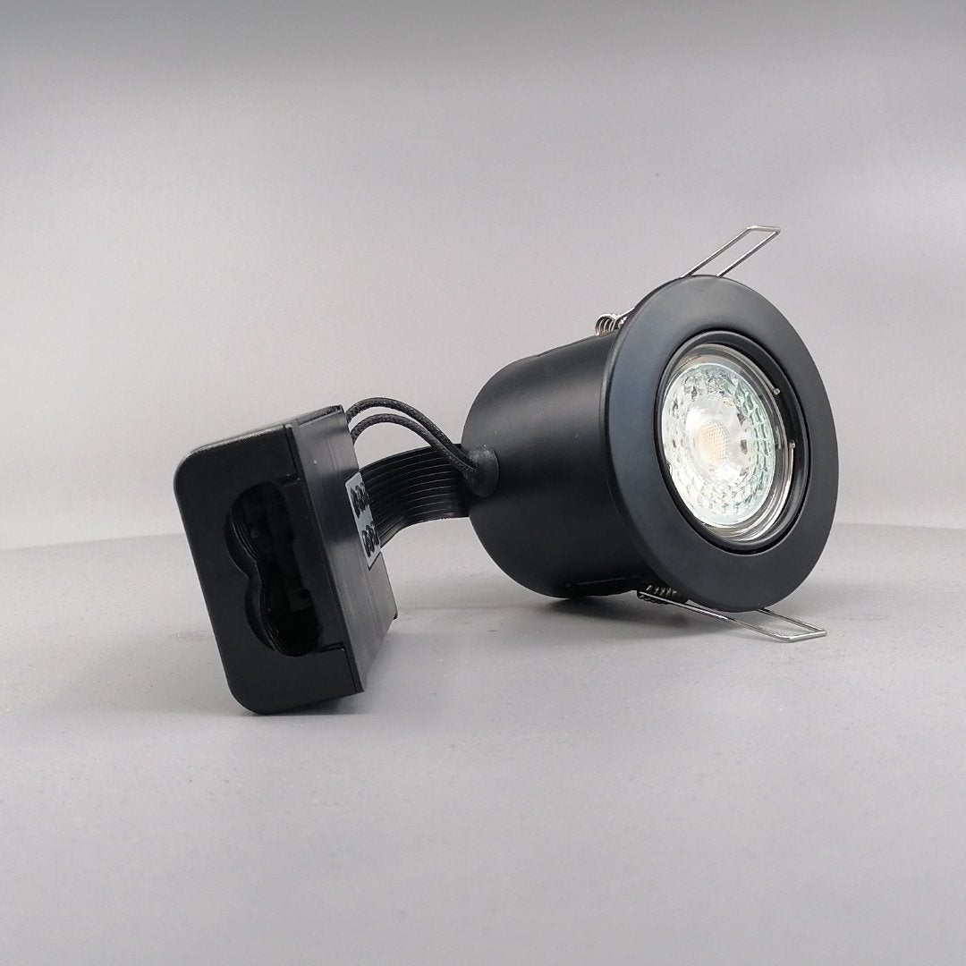 Indbygningsspot m 5,5W DimTone LED pære - Mat sort (360° frame 22)
