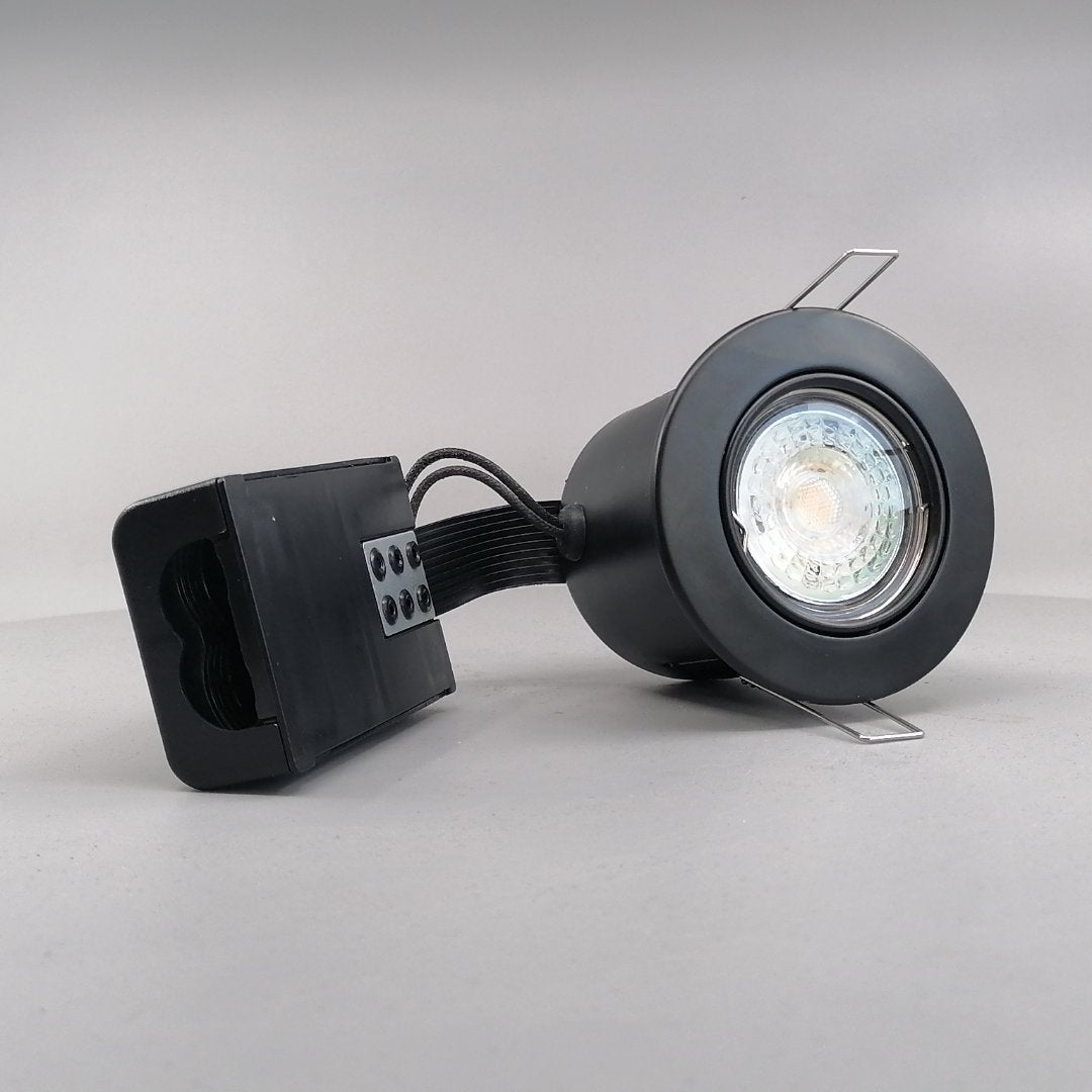 Indbygningsspot m 5,5W DimTone LED pære - Mat sort (360° frame 23)