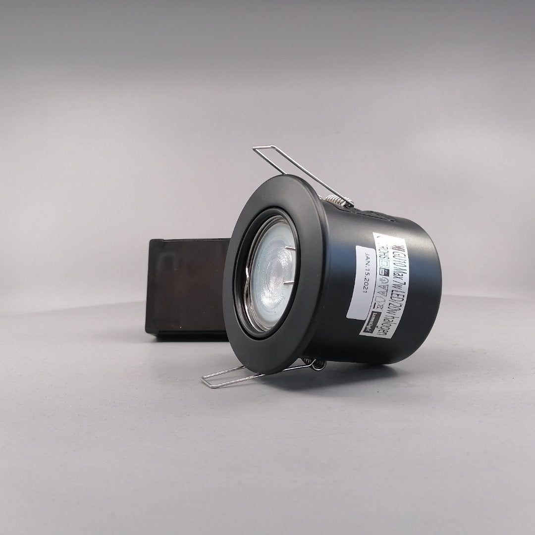 Indbygningsspot m 5W Philips dæmpbar LED pære 3000K - Mat sort (360° frame 5)
