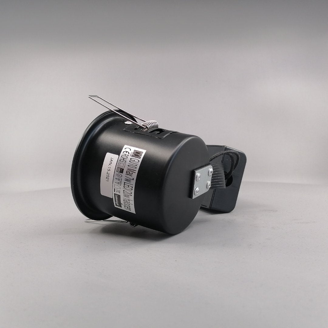 Indbygningsspot m 5W Philips dæmpbar LED pære 3000K - Mat sort (360° frame 9)