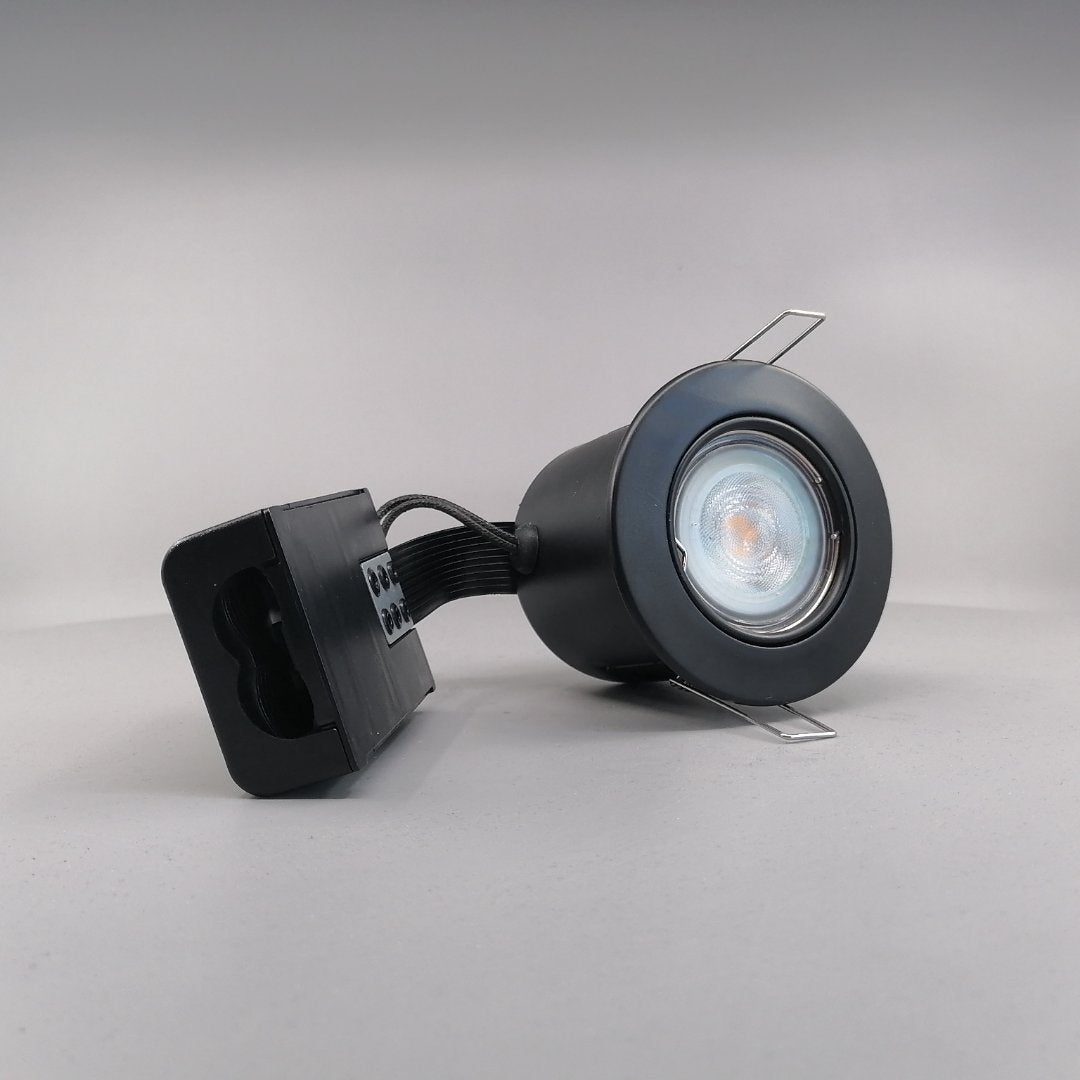 Indbygningsspot m 5W Philips dæmpbar LED pære 3000K - Mat sort (360° frame 23)