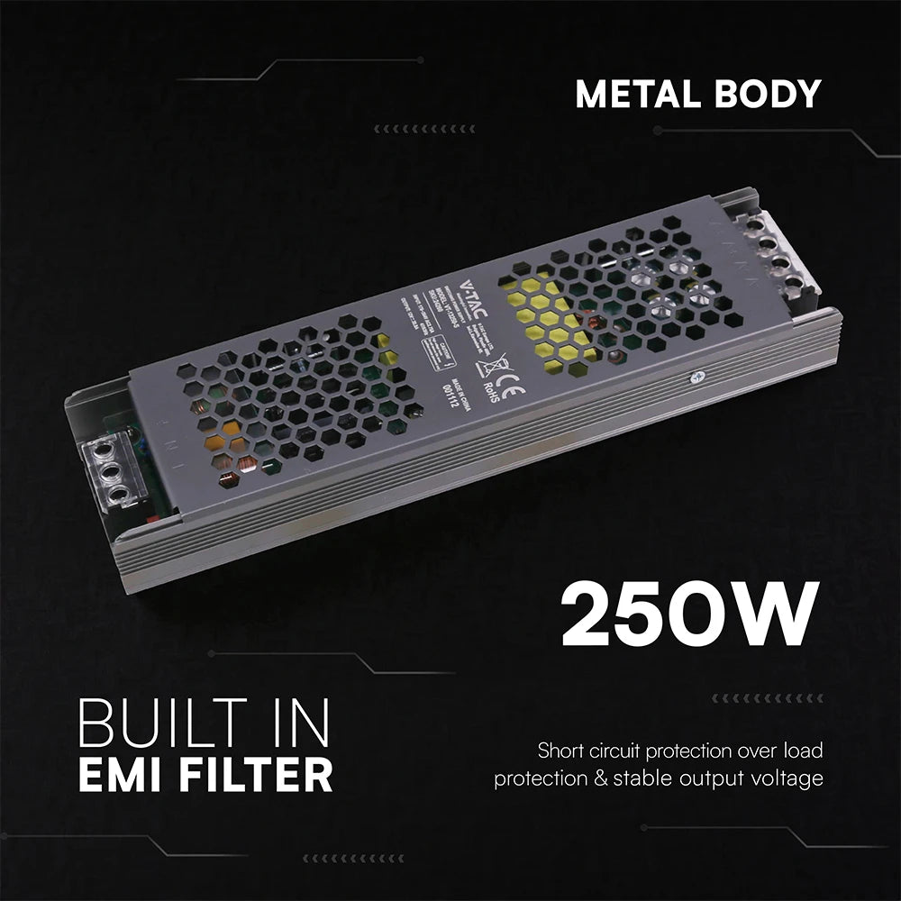 250W / 12V DC strømforsyning til LED strips