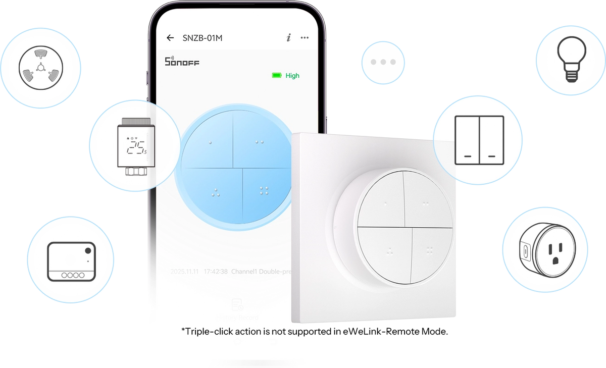 SNZB-01M - 4-i-1 smart scene switch (op til 16 scener)