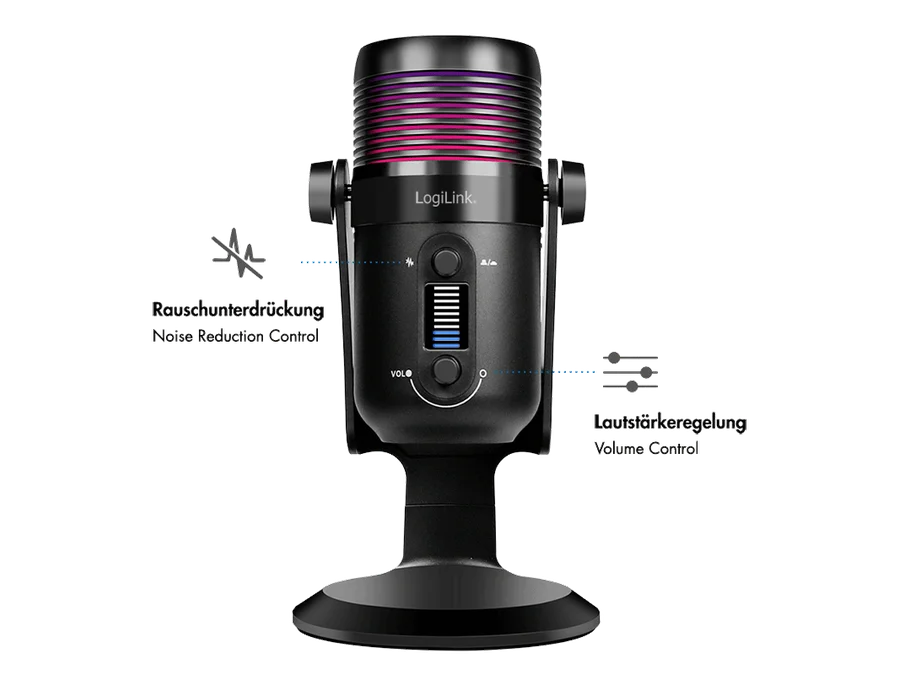 Støjreducerende mikrofon, cardioid - 192kHz/24bit, RGB