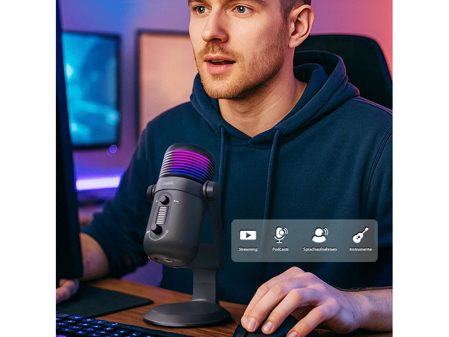 Støjreducerende mikrofon, cardioid - 192kHz/24bit, RGB