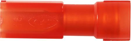 HELISO SPADEMUFFE 0,5-1,5MM² 6,3X0,8 RØD